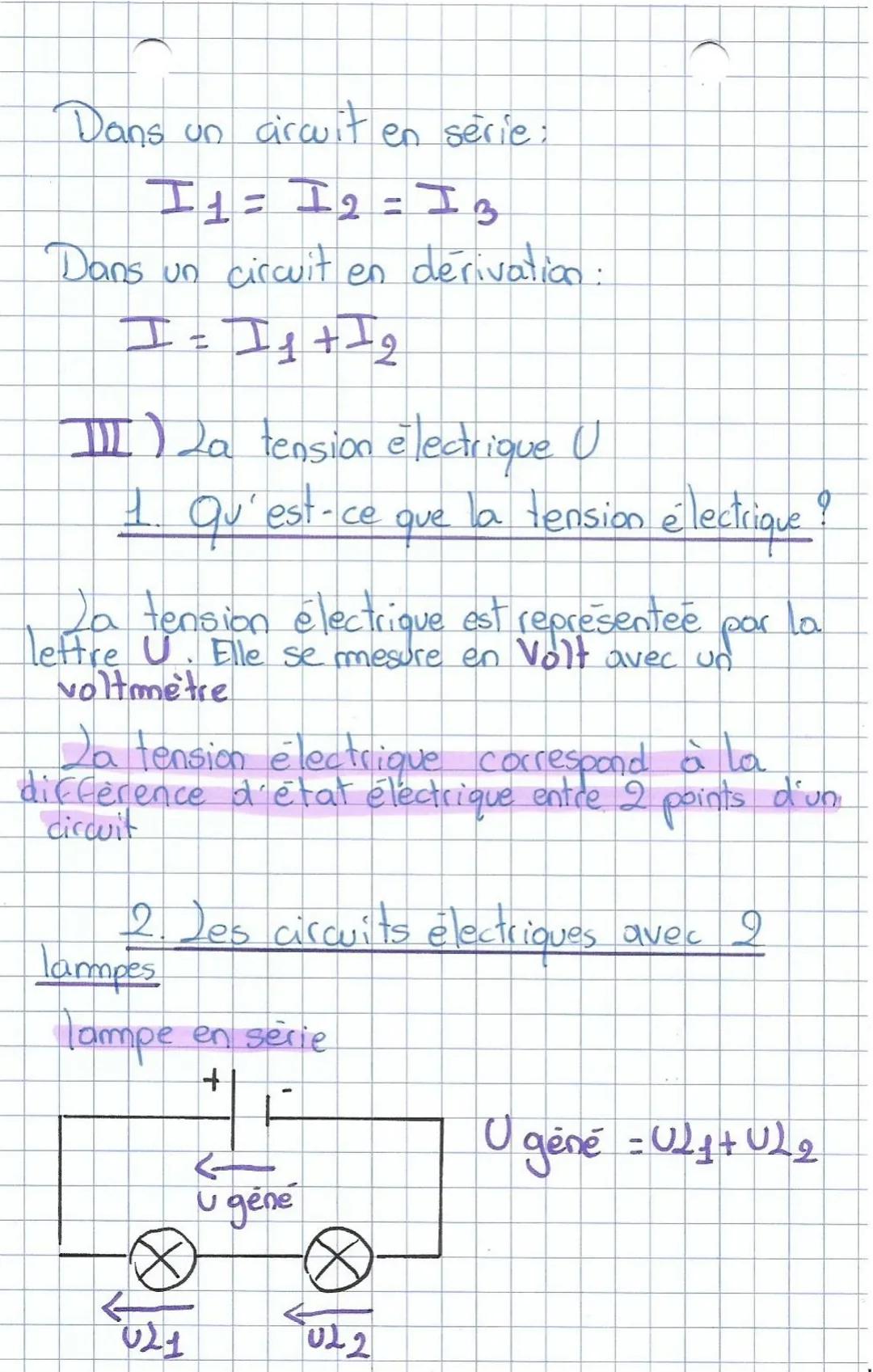 CHIMIE
2 intensité du courant, la
tension électrique et la
resistance
I) de circuit électrique
14. Les differents composant d'un circuit
Dip