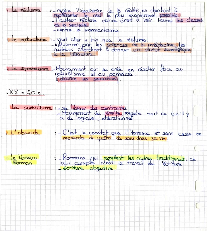 Les mouvements
XVI: 16:
L'Humanisme :
plazade ما .
XVII: 17:
· Le Baroque
littéraires :
ין
les humanismes placent l'Homme au centra
de la ré