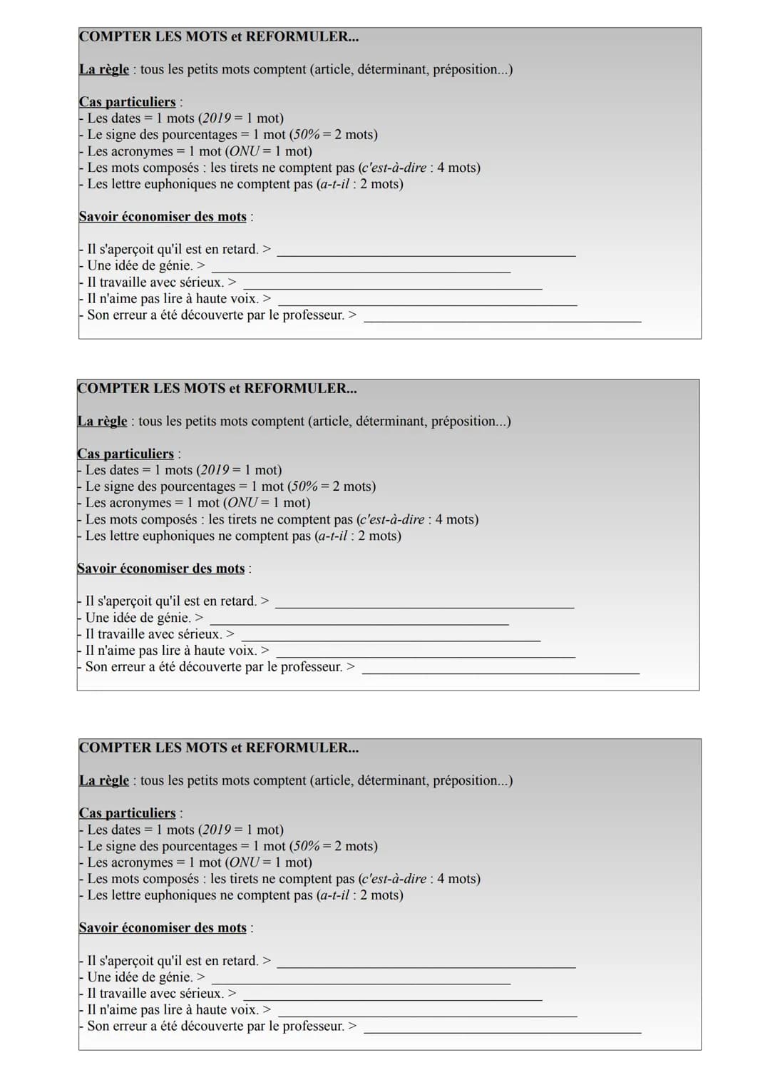 
<p>La contraction de texte est un exercice rédactionnel qui fait partie des épreuves du bac. Elle consiste à reformuler de manière précise 