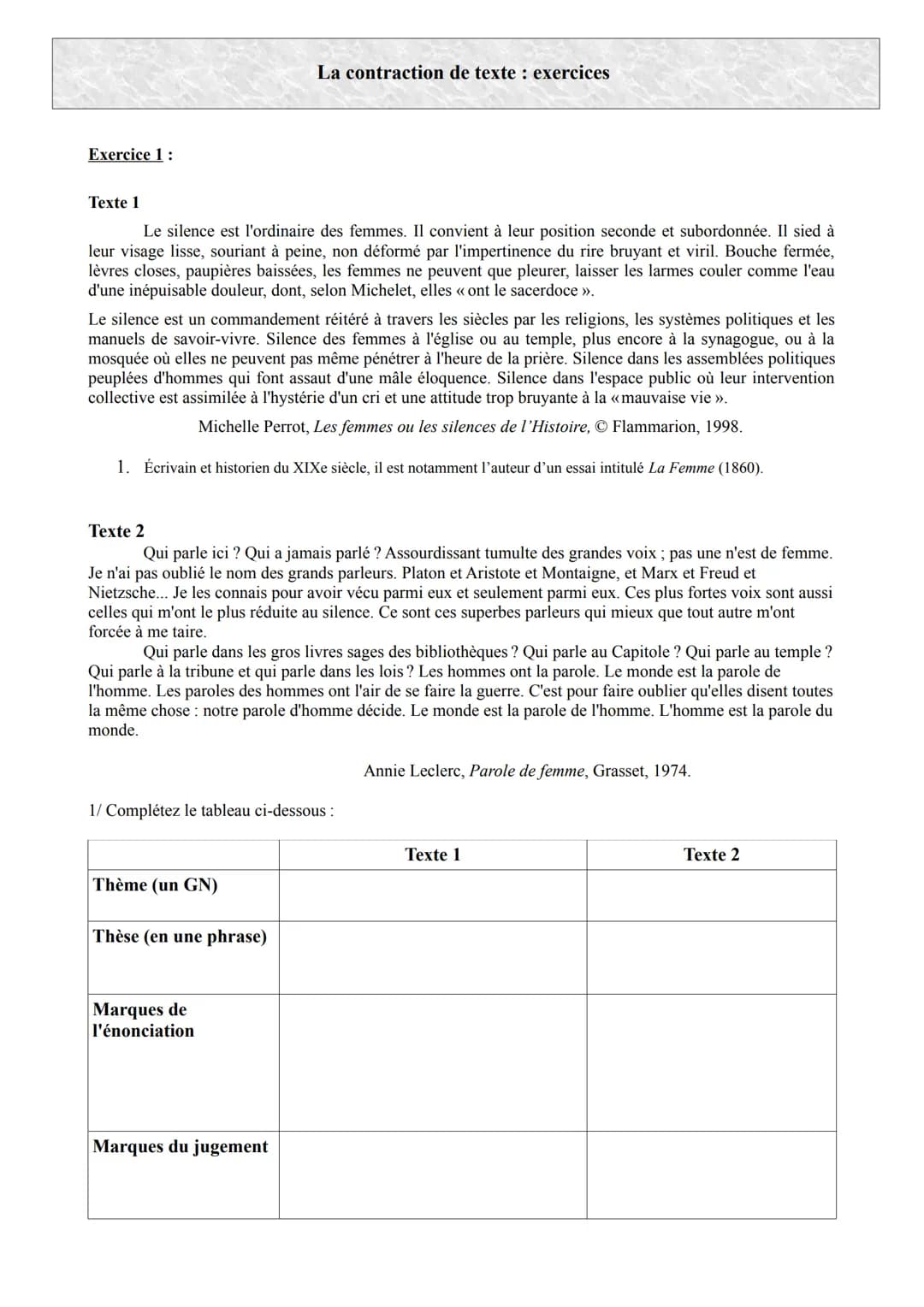 
<p>La contraction de texte est un exercice rédactionnel qui fait partie des épreuves du bac. Elle consiste à reformuler de manière précise 