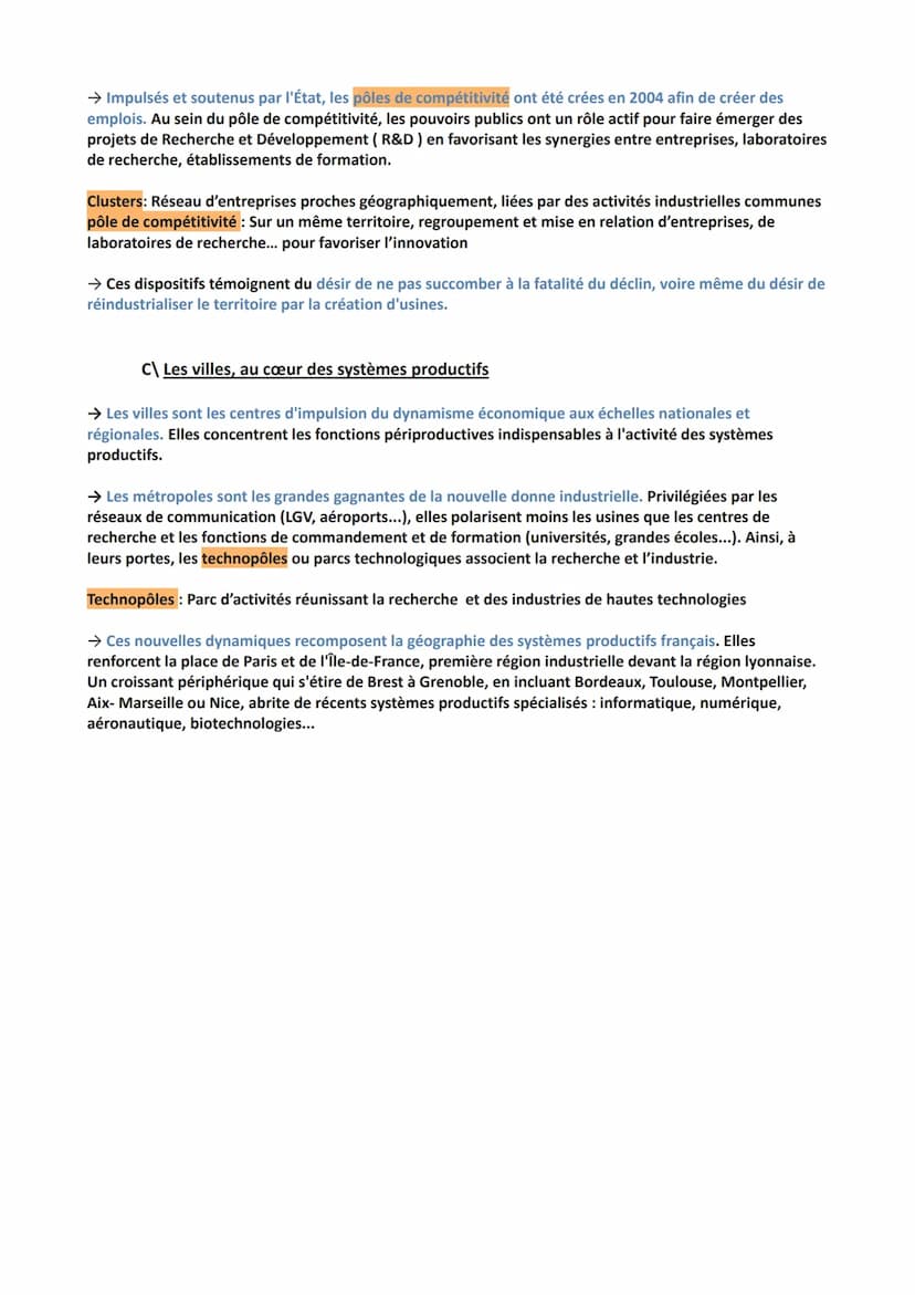 Chapitre 6:
La France : les systèmes productifs entre valorisation locale et intégration
européenne et mondiale
I - Les systèmes productifs 