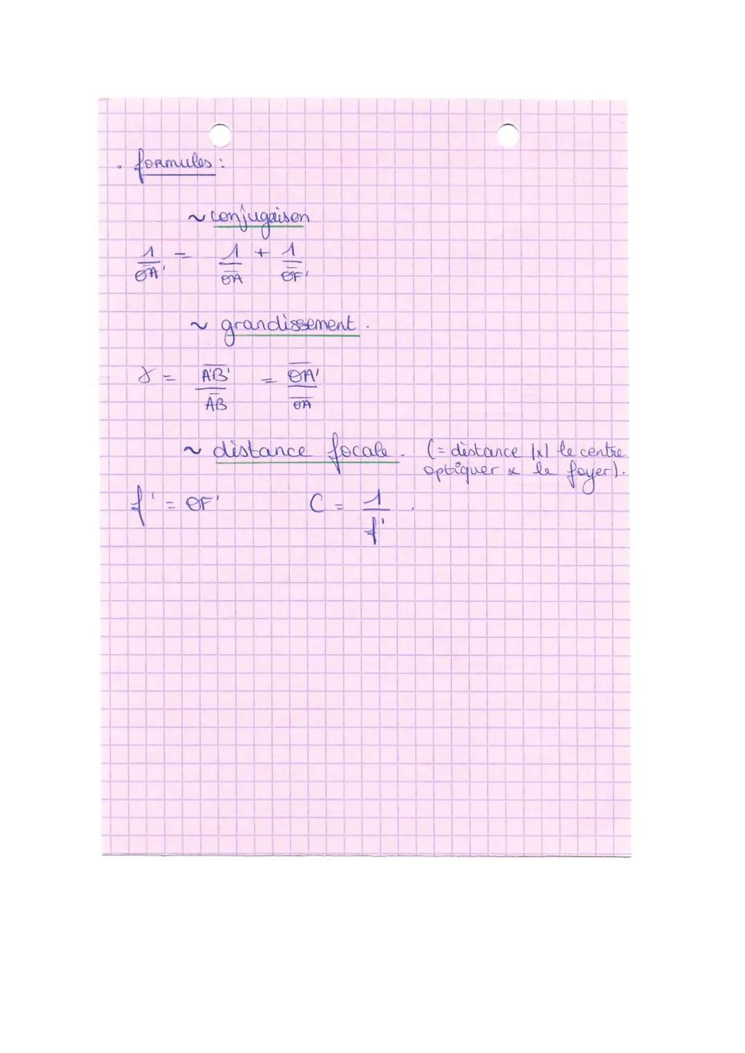 2
Physique:
rayen
rayen
B
A
I'oeil a l'app. photo.
lumineux - centre optique
-pas dévié
rayon
B
8
A
A FA
F
lumineux
F¹
11
F
lumineux
A
B
=
p