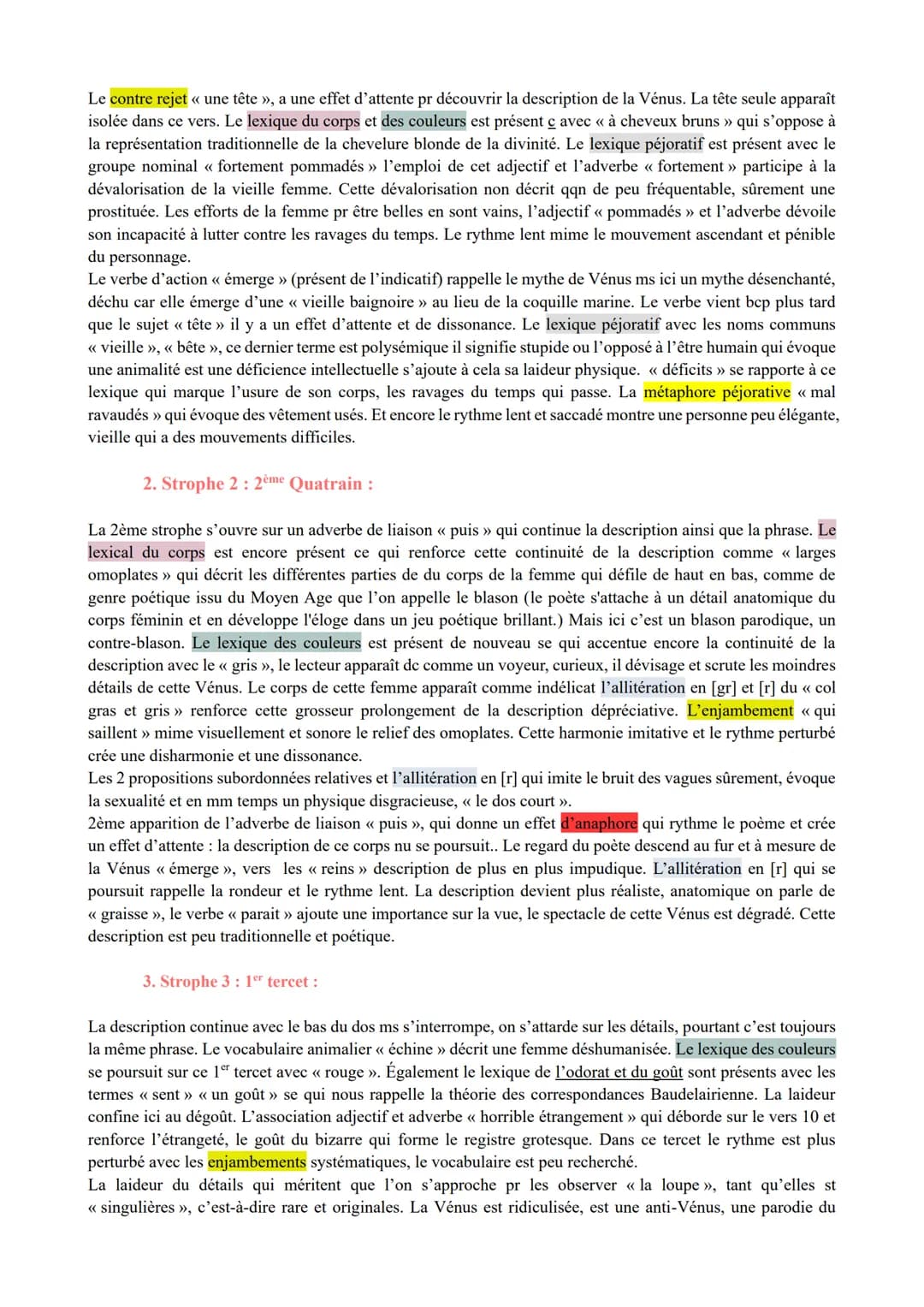 LA n°4 : « Vénus Anadyomène », Les Cahiers de Douai ; Arthur
Rimbaud.
1
5
10
14
Vénus Anadyomène
Comme d'un cercueil vert en fer blanc, une 