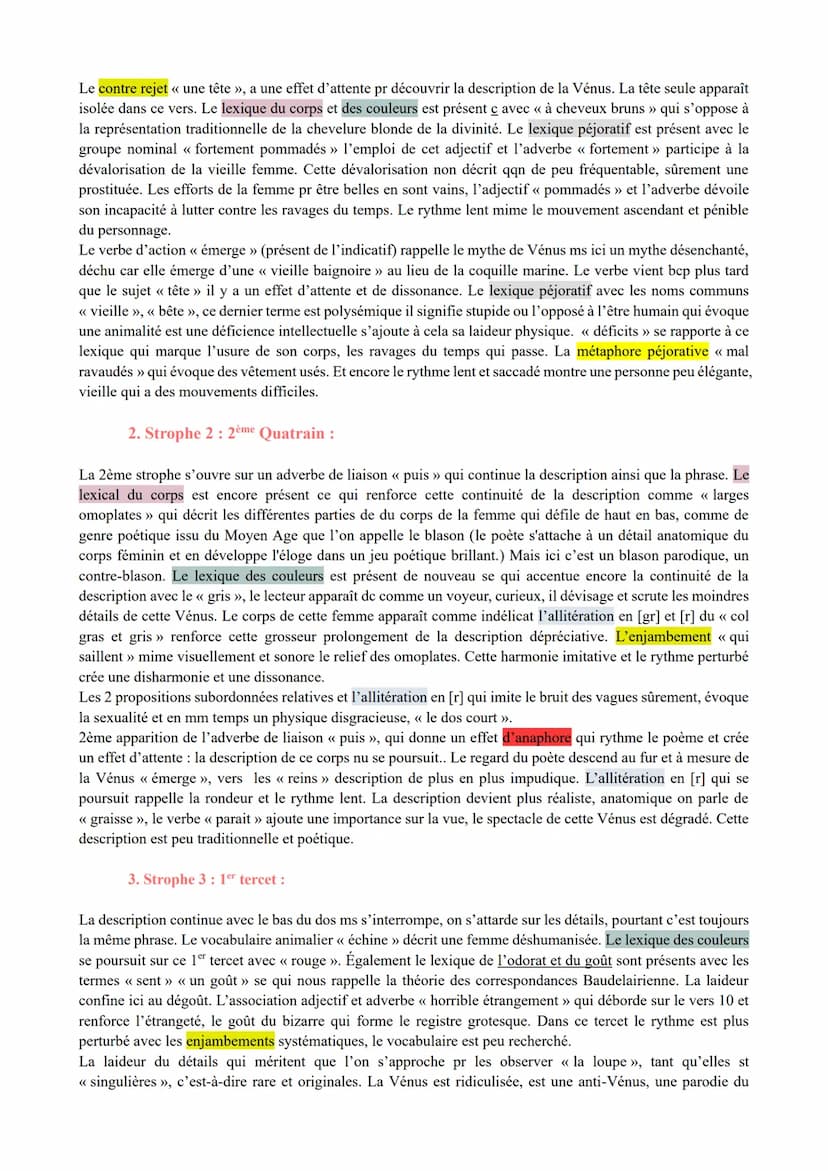 LA n°4 : « Vénus Anadyomène », Les Cahiers de Douai ; Arthur
Rimbaud.
1
5
10
14
Vénus Anadyomène
Comme d'un cercueil vert en fer blanc, une 