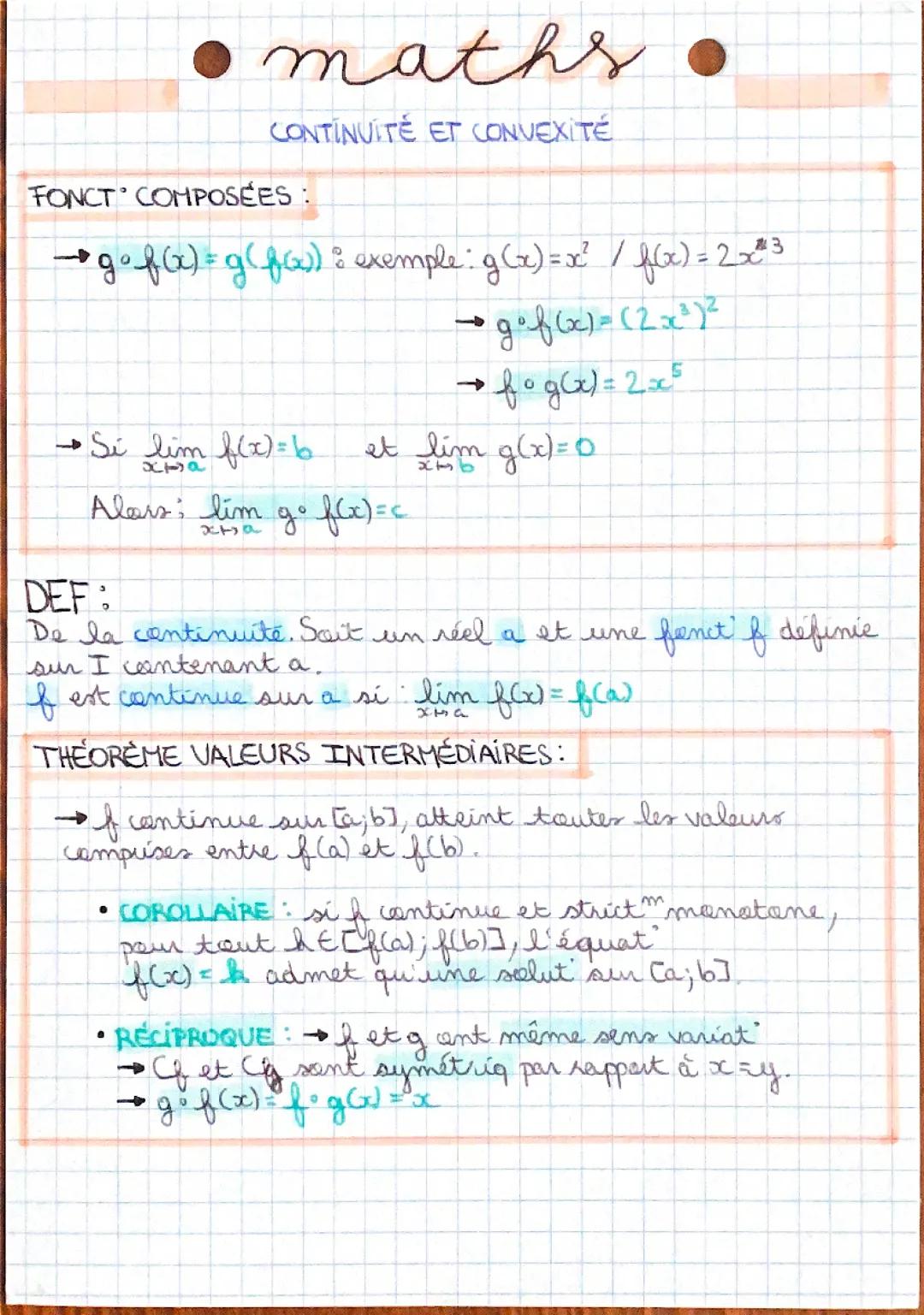 Maths : Continuité et convexité 