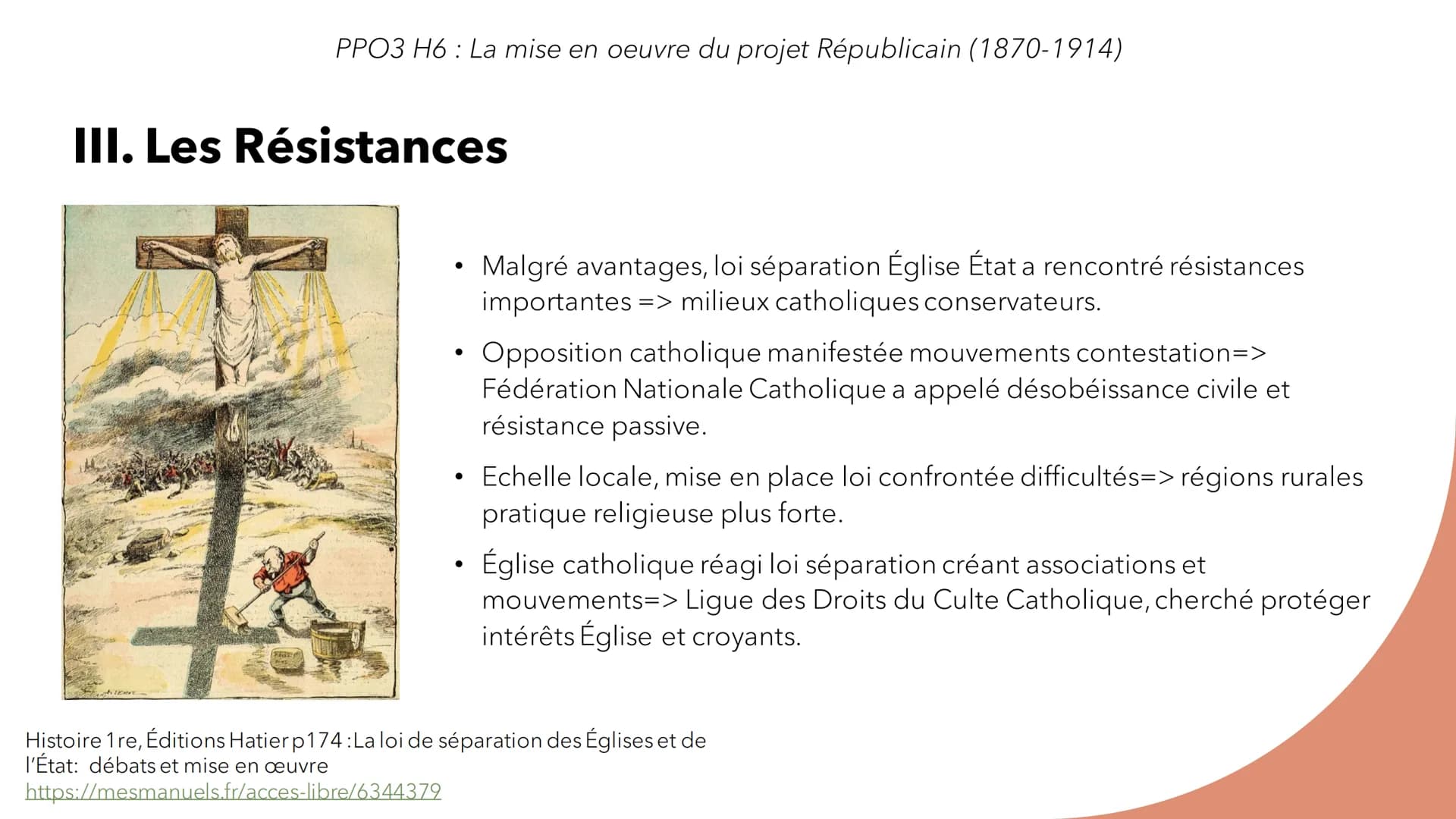 PPO 3 H6
France de 1870 à avant 1914.
H6 La mise en oeuvre du projet
Républicain (1870-1914) INTRODUCTION
PPO3 H6 : La mise en oeuvre du pro