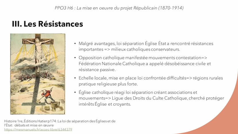 PPO 3 H6
France de 1870 à avant 1914.
H6 La mise en oeuvre du projet
Républicain (1870-1914) INTRODUCTION
PPO3 H6 : La mise en oeuvre du pro