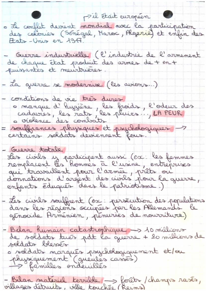 • Août 1914- début de la
61915
。 1916 bataille de Verdun
。 1917
HISTOIRE
LA PREMIERE GUERRE MONDIALE
Guerre de
1914
mouvement
O
guerre
-
-> 