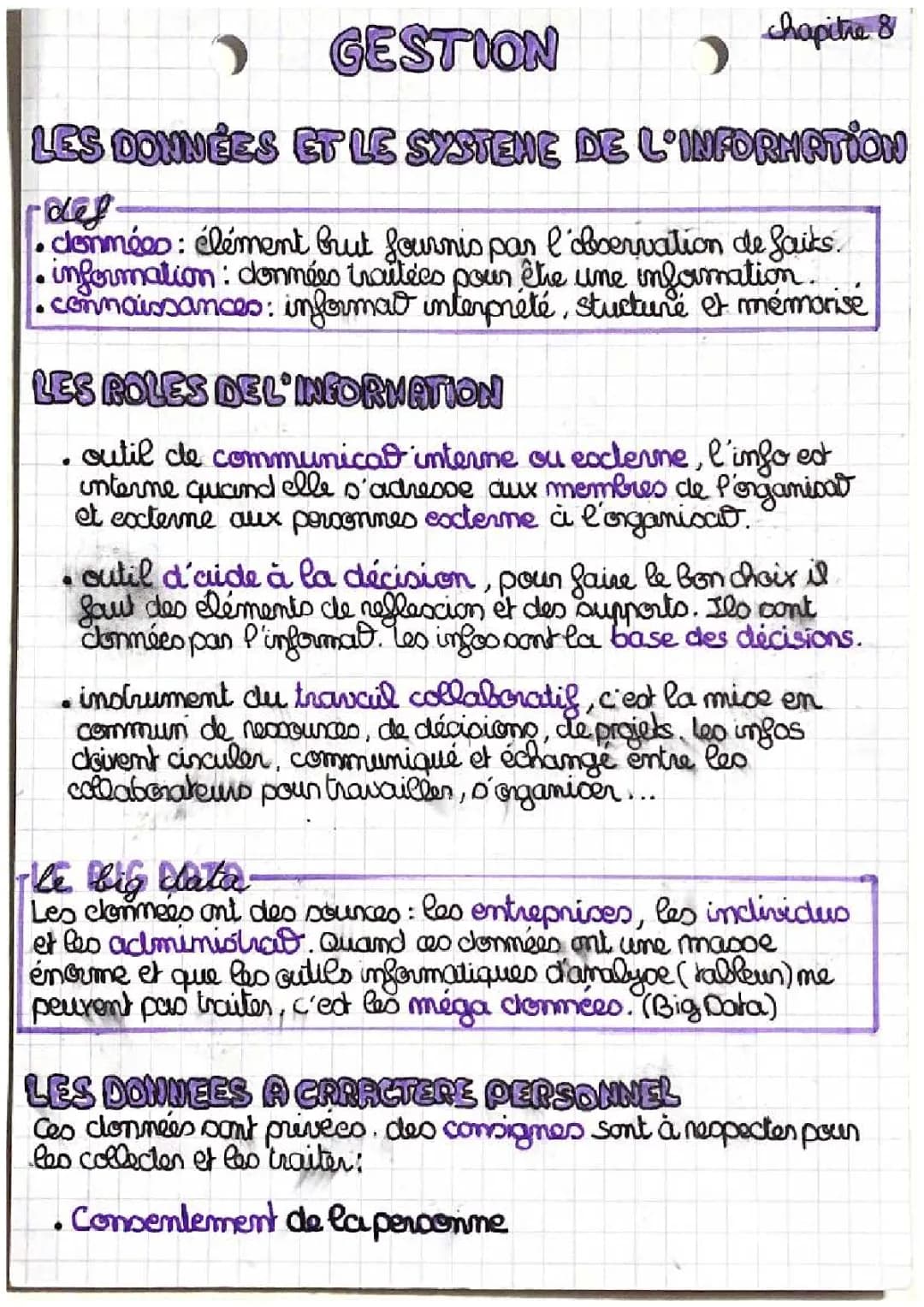 Gestion des Données et Système d'Information: Exemples et Sécurité
