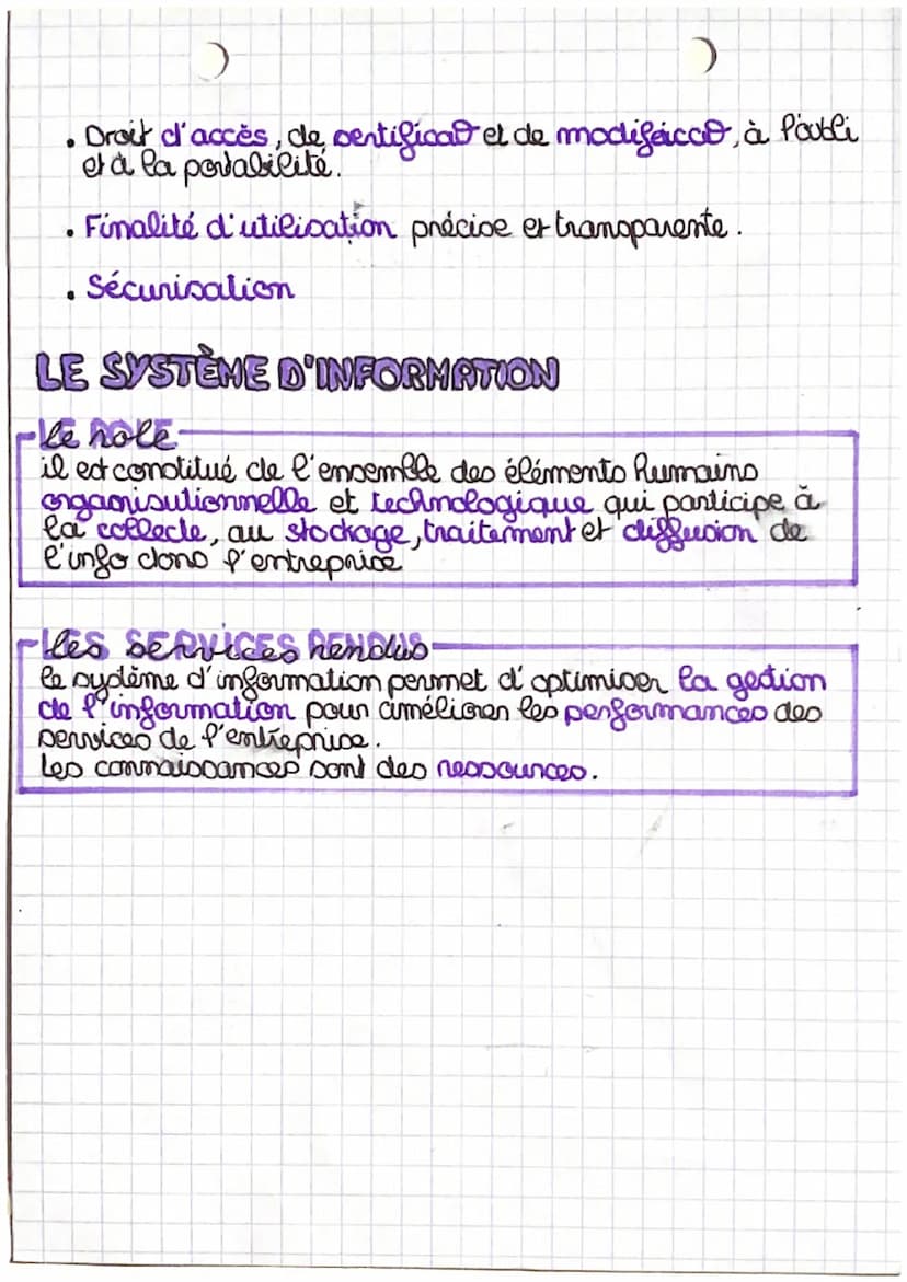 GESTION
LES DONNÉES ET LE SYSTEME DE L'INFORMATION
rder.
clemmées: élément brut fournis par l'observation de faiks.
information: données tra