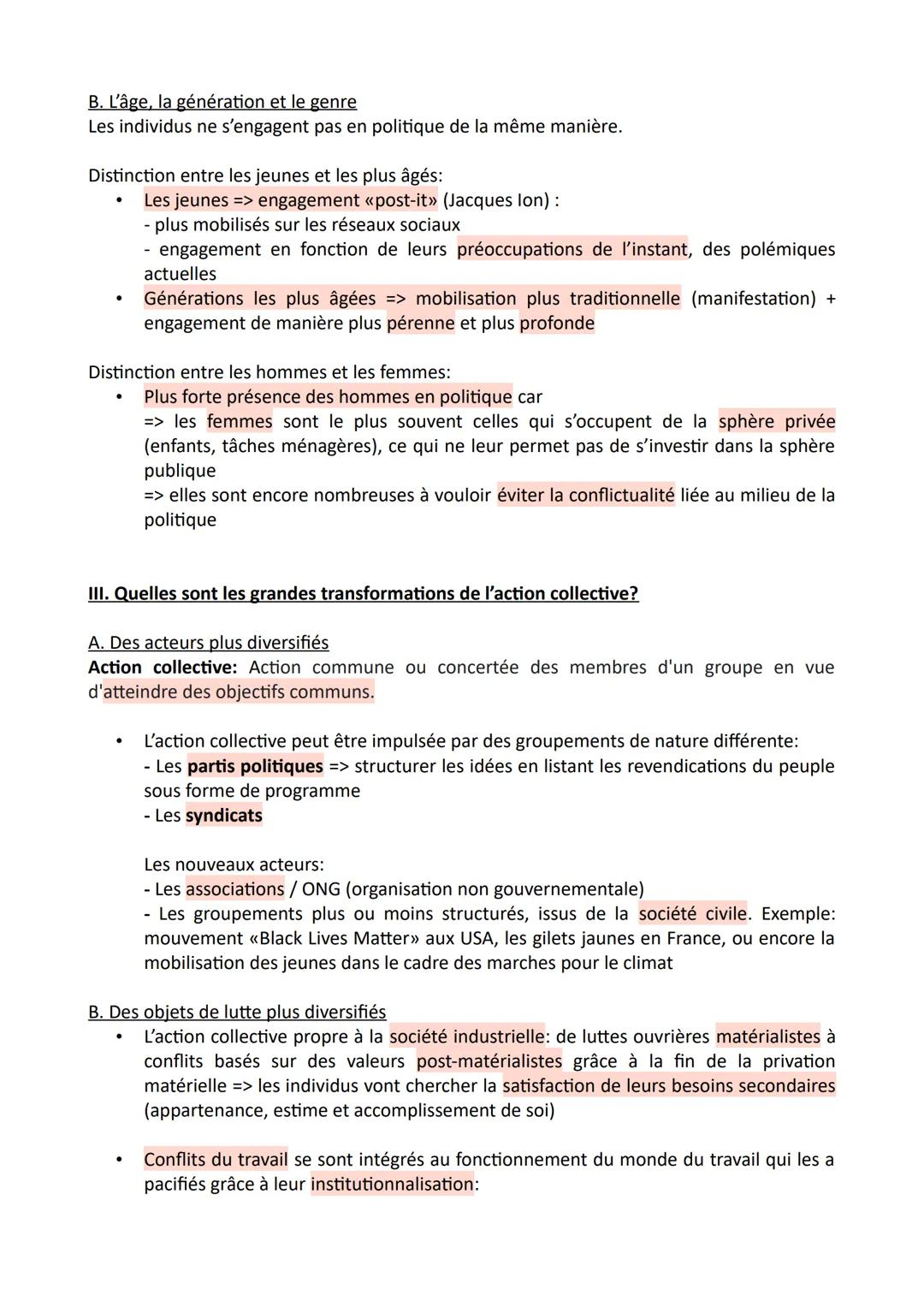 Fiche de révision
Comment expliquer l'engagement politique dans les sociétés démocratiques?
I. Comment et pourquoi les individus s'engagent-