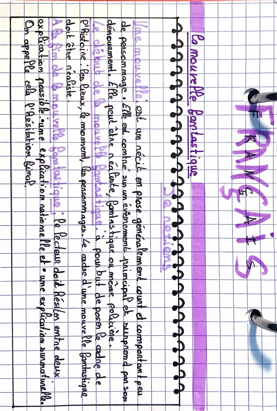 FRANÇAIS
la mourelle fantastique
777777777777
77777777777777
Vae mouvelle! est un récit en prose généralement count et comportant p
de penso