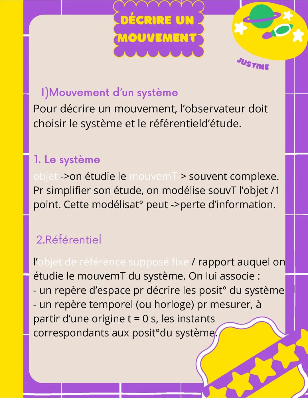 Décrire un mouvement 