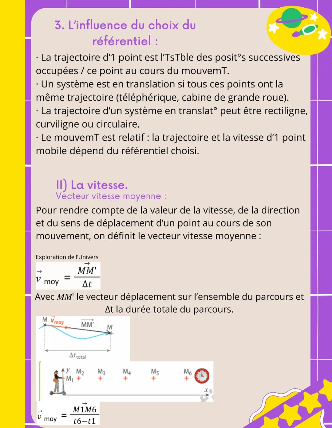 DÉCRIRE UN
MOUVEMENT
JUSTINE
1) Mouvement d'un système
Pour décrire un mouvement, l'observateur doit
choisir le système et le référentield'é