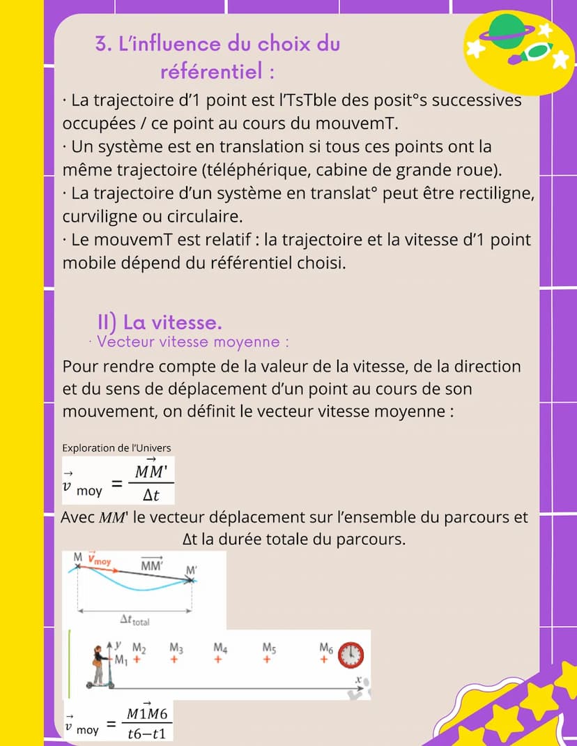 DÉCRIRE UN
MOUVEMENT
JUSTINE
1) Mouvement d'un système
Pour décrire un mouvement, l'observateur doit
choisir le système et le référentield'é