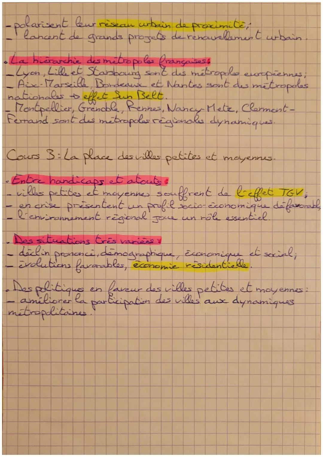 La métropolisation et ses effets en France?

Cours 1: Le poids de Paris.

• Paris, metropole glabale:
- ville globale, fonctions métropolita