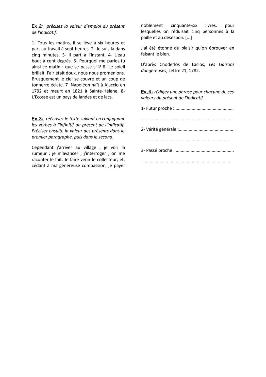 RESENT
aska LE
P Valeurs d'emploi
Présent
d'énonciation
Présent de vérité
générale
Présent
d'habitude/
itératif
Présent étendu :
- passé pro