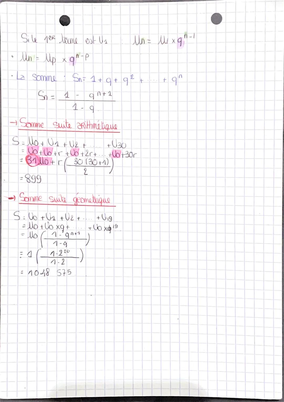Chap 9: Suites
леге
A Ne pas confondre terme de Rangn et n° Rang.
e
Suites crithmétiques
Ajoutant une constante r
• pour démontrer qu'une su