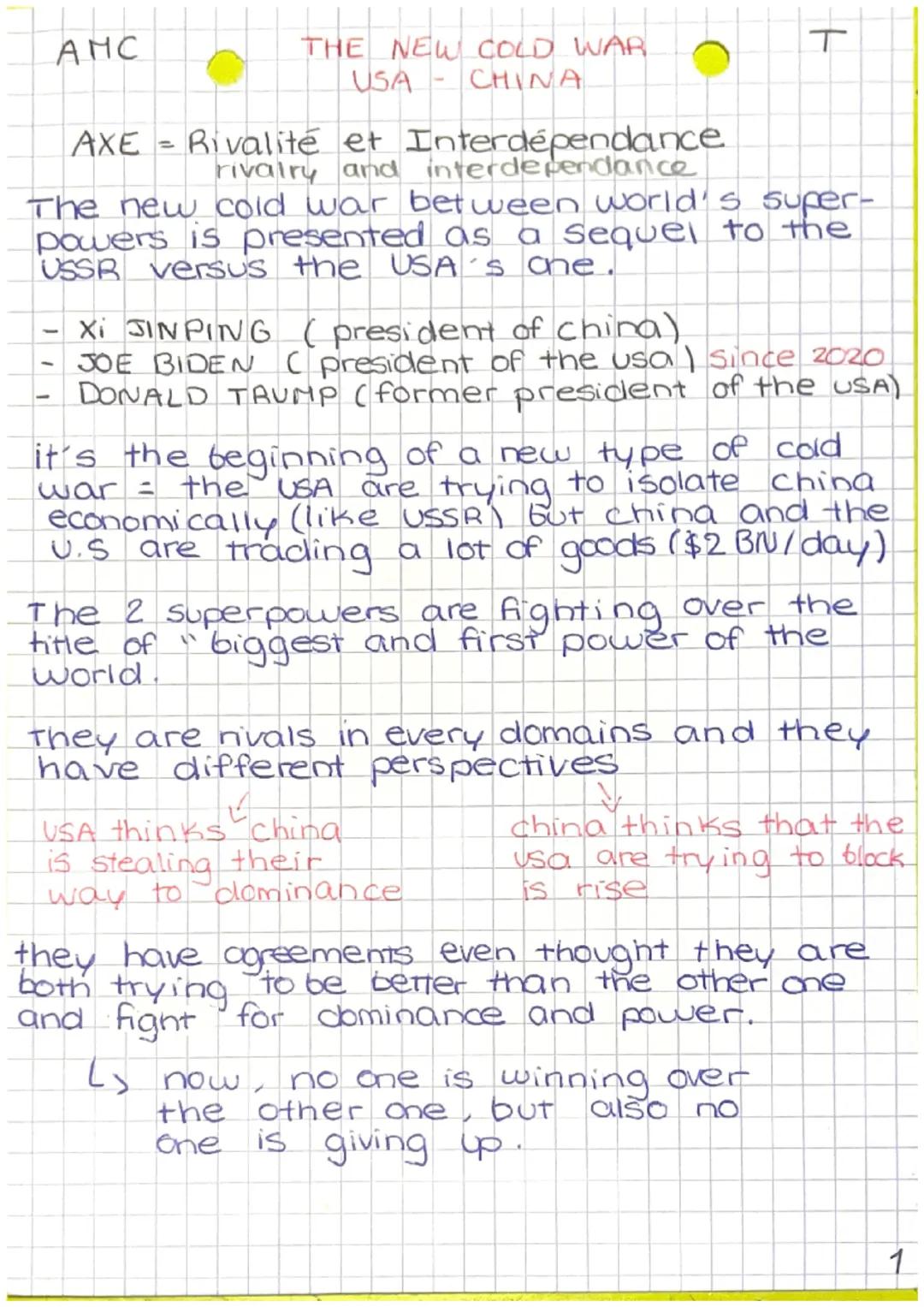 New cold war USA-China (AMC)