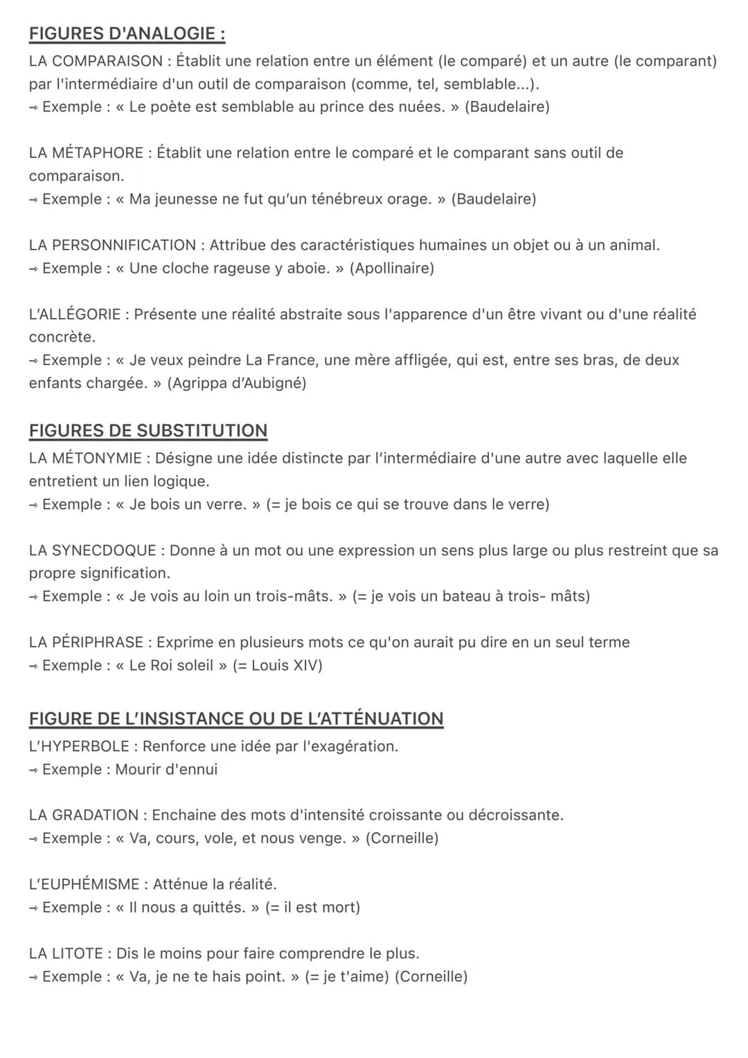 FIGURES D'ANALOGIE:
LA COMPARAISON : Établit une relation entre un élément (le comparé) et un autre (le comparant)
par l'intermédiaire d'un 