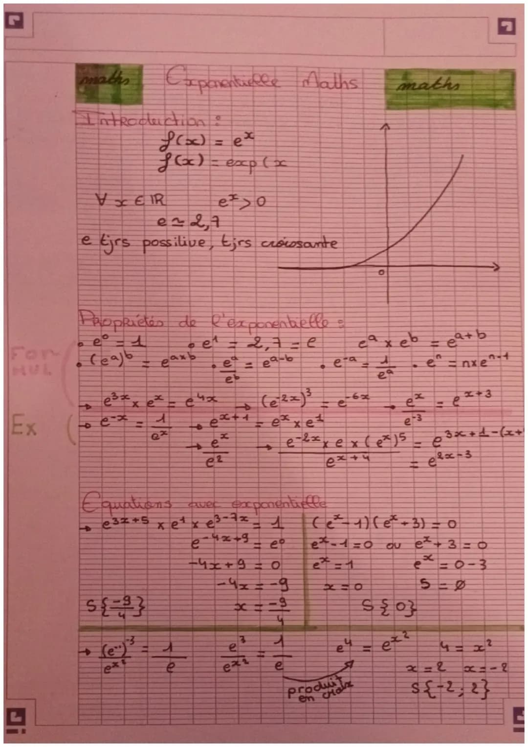 aths
main
Componentible Maths
Introduction:
f(x) = ex
f(x) = exp(x
VER
e≈2,7
eo
e tjrs possitive, tirs croissante
0
A
maths
For
HUL
• et
fea
