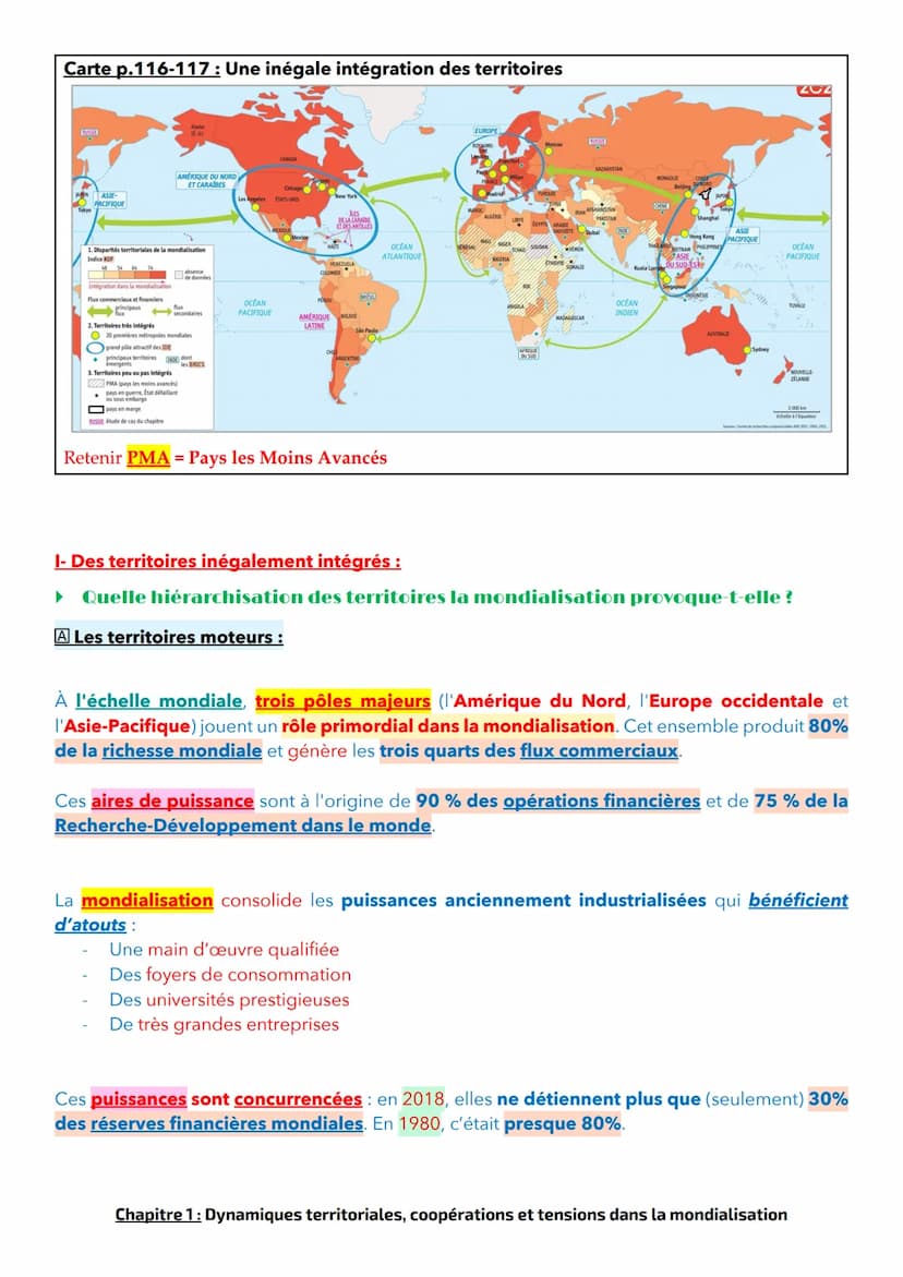 Chapitre 1: Dynamiques territoriales, coopérations et tensions dans
la mondialisation
Dans le monde, les territoires sont mouvants on va don