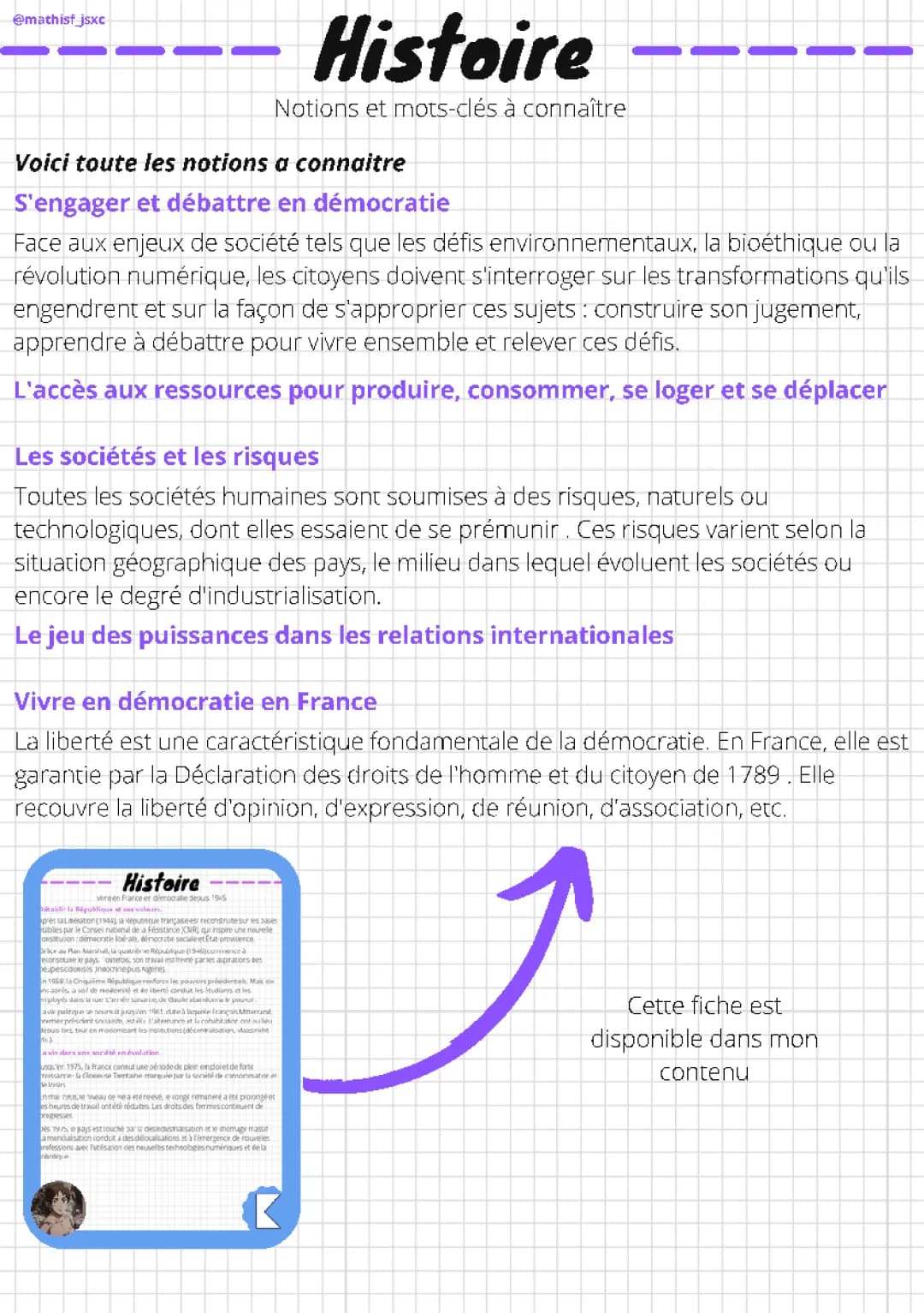 Notions et mots-clés à connaître