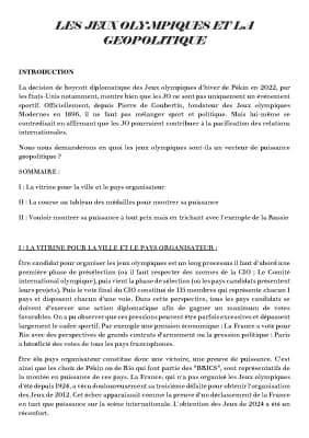 Know exposé jeux olympiques et la géopolitique  thumbnail