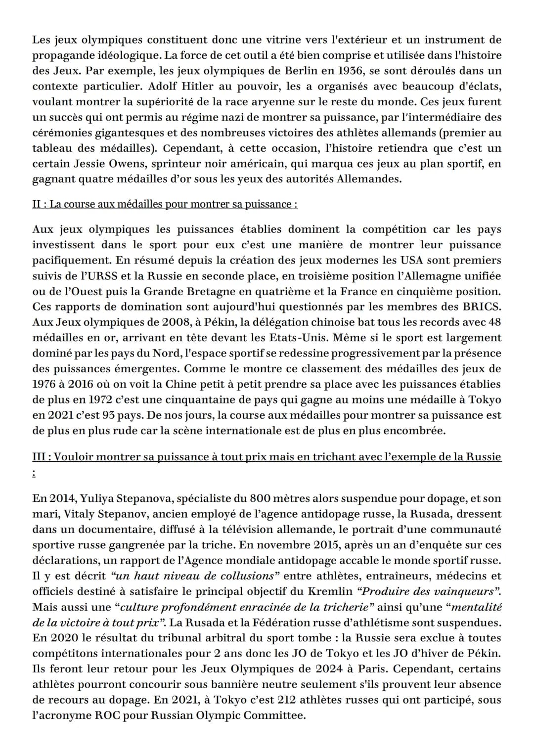 LES JEUX OLYMPIQUES ET LA
GEOPOLITIQUE
INTRODUCTION
La décision de boycott diplomatique des Jeux olympiques d'hiver de Pékin en 2022, par
le