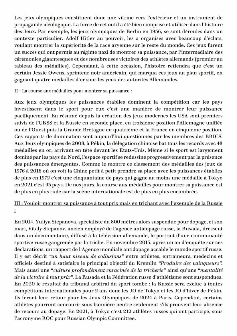 LES JEUX OLYMPIQUES ET LA
GEOPOLITIQUE
INTRODUCTION
La décision de boycott diplomatique des Jeux olympiques d'hiver de Pékin en 2022, par
le