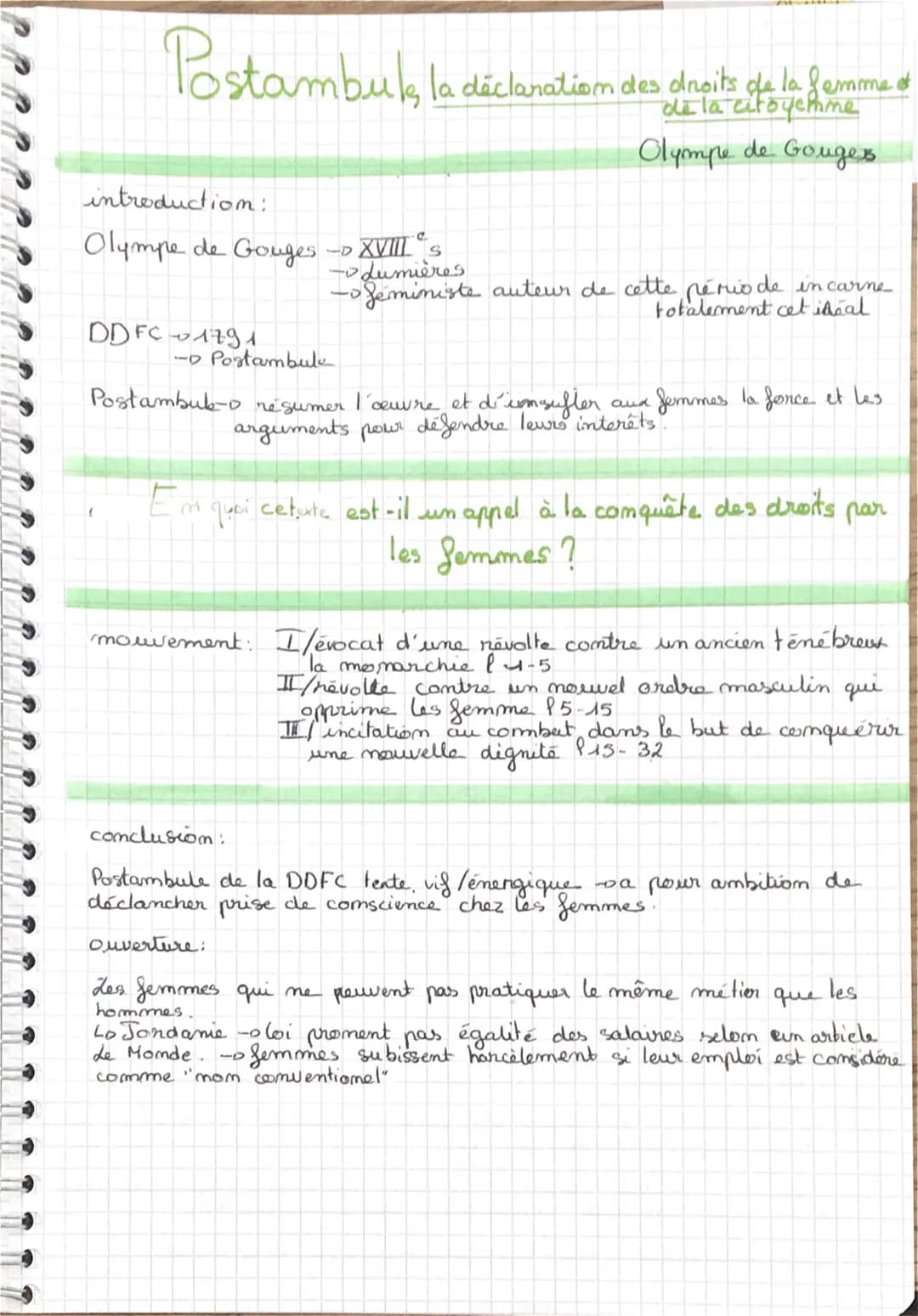Postambul le
introduction:
Olympe de Gouges - XVIII's
-dumières
DD FC 1791
- Postambul
la déclaration des droits de la femme.
de la citoyemm
