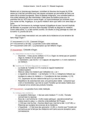 Know analyse linéaire : acte 3, scène 10 - Malade Imaginaire. thumbnail