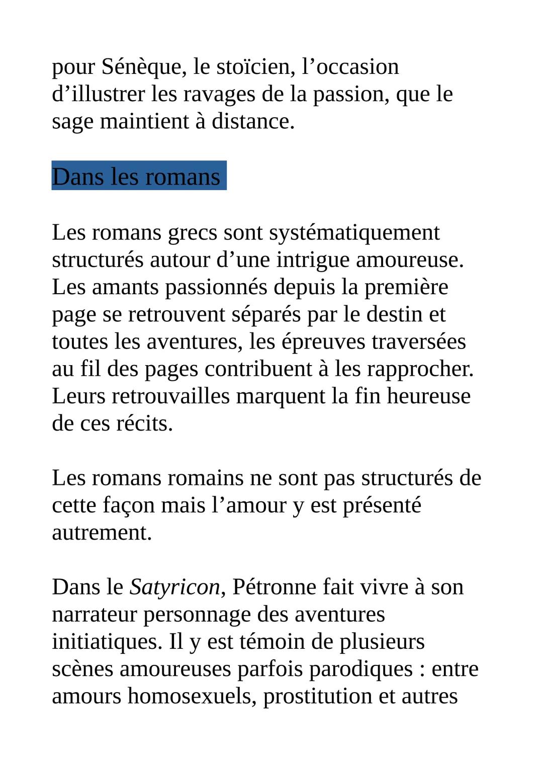 Dire et chanter l'amour :
poèmes, lettres, théâtre, épitaphes
et graffiti, etc
Le thème large des amours antiques s'attache
à présenter tout