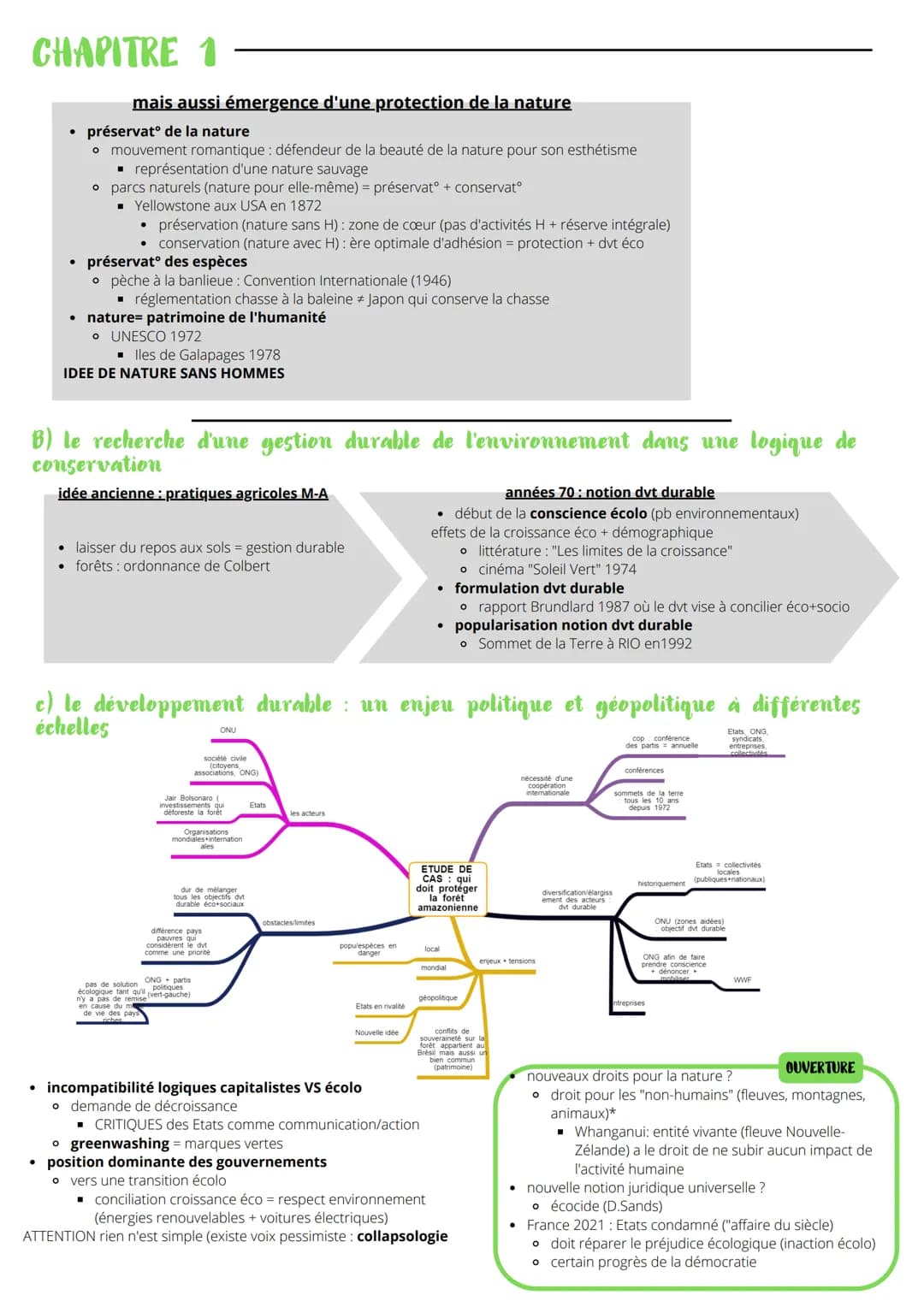L'ENVIRONNEMENT
AXE 1
L'environnement : entre exploitation et protection
COMMENT LES SOCIETES ONT-ELLES PROGRESSIVEMENT PRIS CONSCIENCE DE L