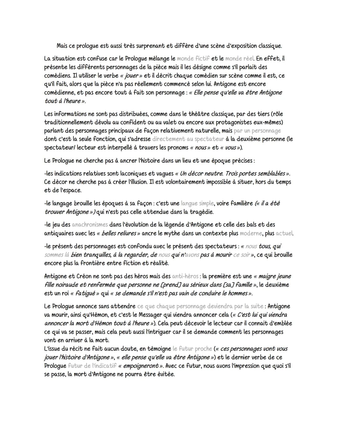 français
En quoi ce prologue est-il une scène d'exposition classique mais en
quoi est-il aussi très surprenant ?
Cette scène située au début