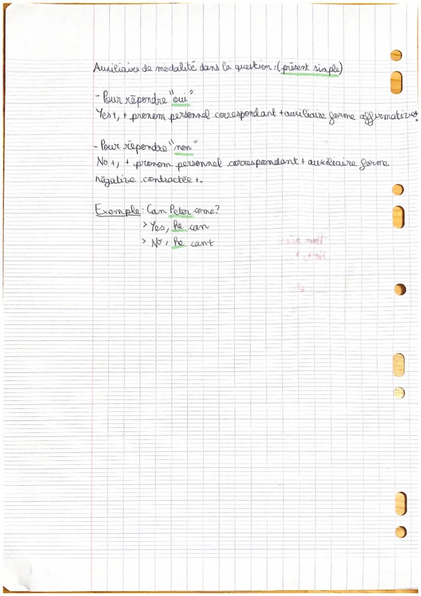 QUANT ΑΛ
shore
SITUINT ANNS WEIN
t
1
ANGLAIS
réponse courte ► se traduit par oui ou non.
► après une phrase interrogative
"Pour répondre "ou