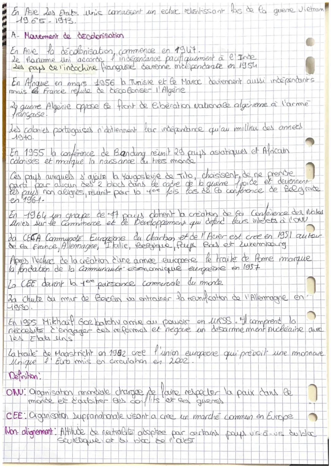 ) 
# Le jour des puissances dans les relations internationales

depuis 1945

*   Affrontement Est-avent.
*   Guerre proice. 1947.1991

*   L