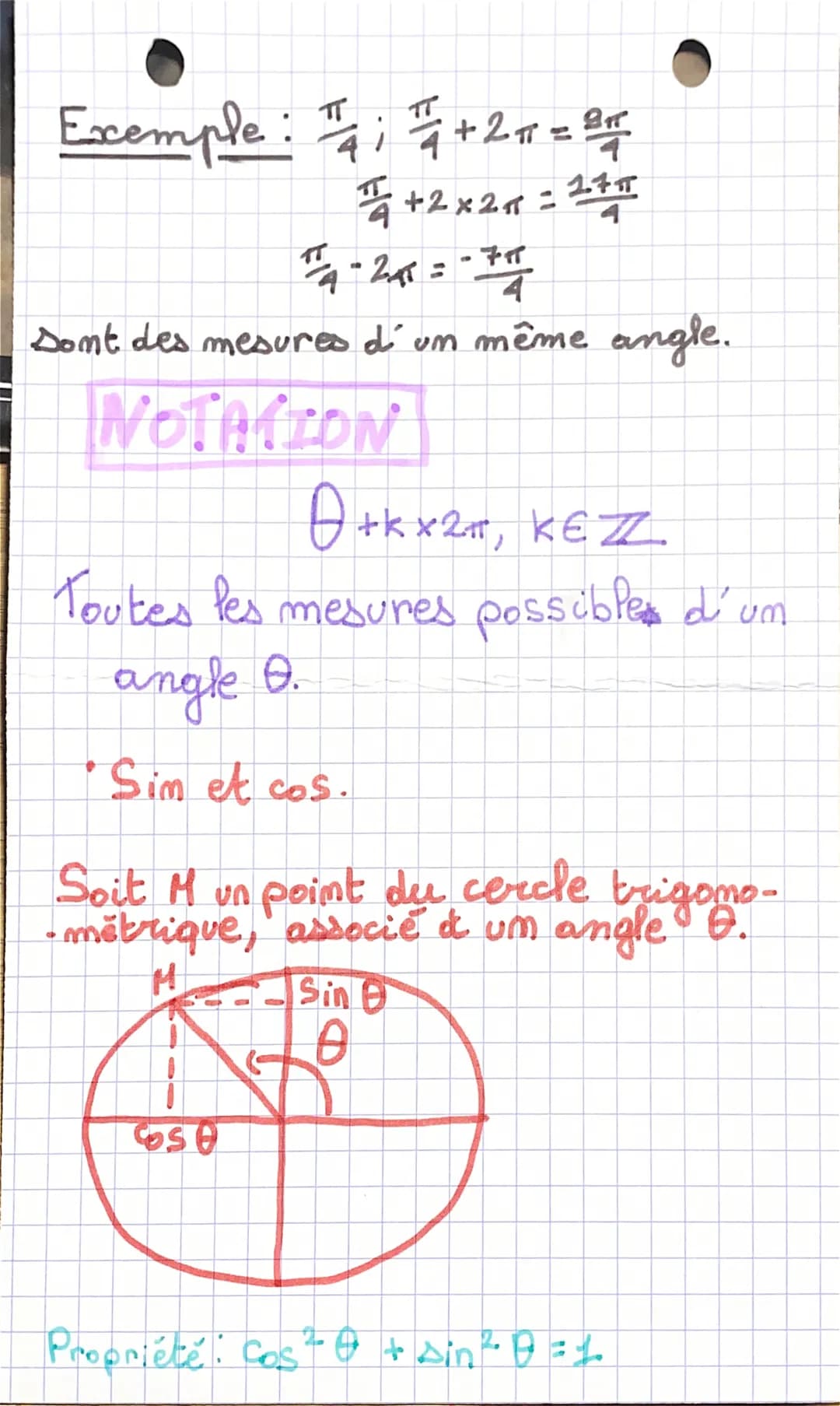 # Math

trigonométrie

Définition: Om appelle cercle trigomo-
- métrique, le cercle de
centre O et de rayon 1
dans un repère orthomorme

à u