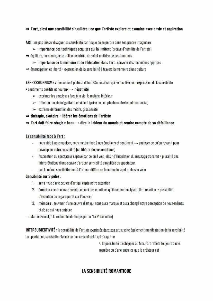 > Les Expressions de la Sensibilité <
SENSIBILITÉ : faculté de l'humain qui reçoit des informations sur le monde et sur soi
→ sensations, ém