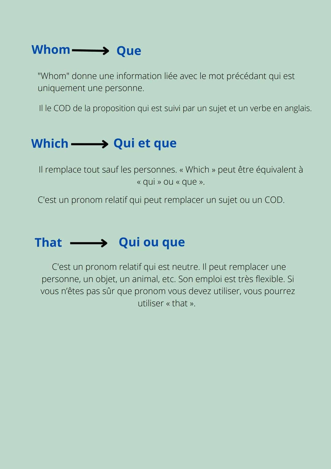 Les pronoms relatifs
Qu'est ce qu un pronom relatif ?
Les pronoms relatifs sont des conjonctions qui relient une
proposition à une autre. Ce