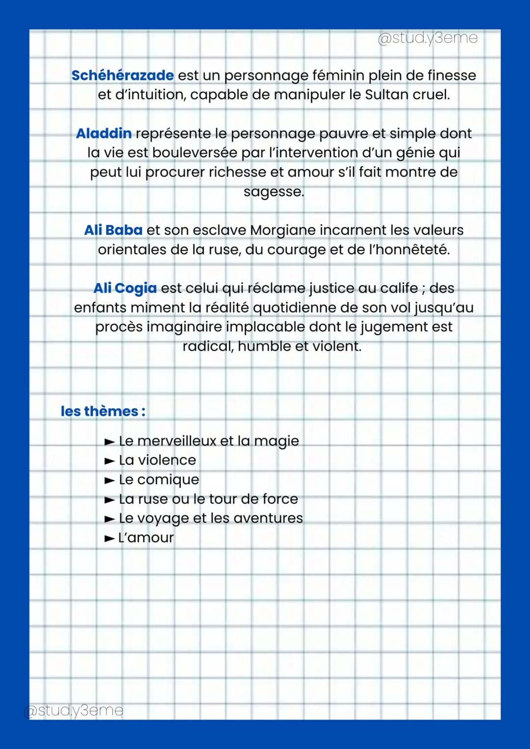 français
@stud.y3eme
LES MILLE ET UNE NUITS
1- présentation
Les Mille et Une Nuits est un recueil de plus de 160 contes
orientaux.
Les histo