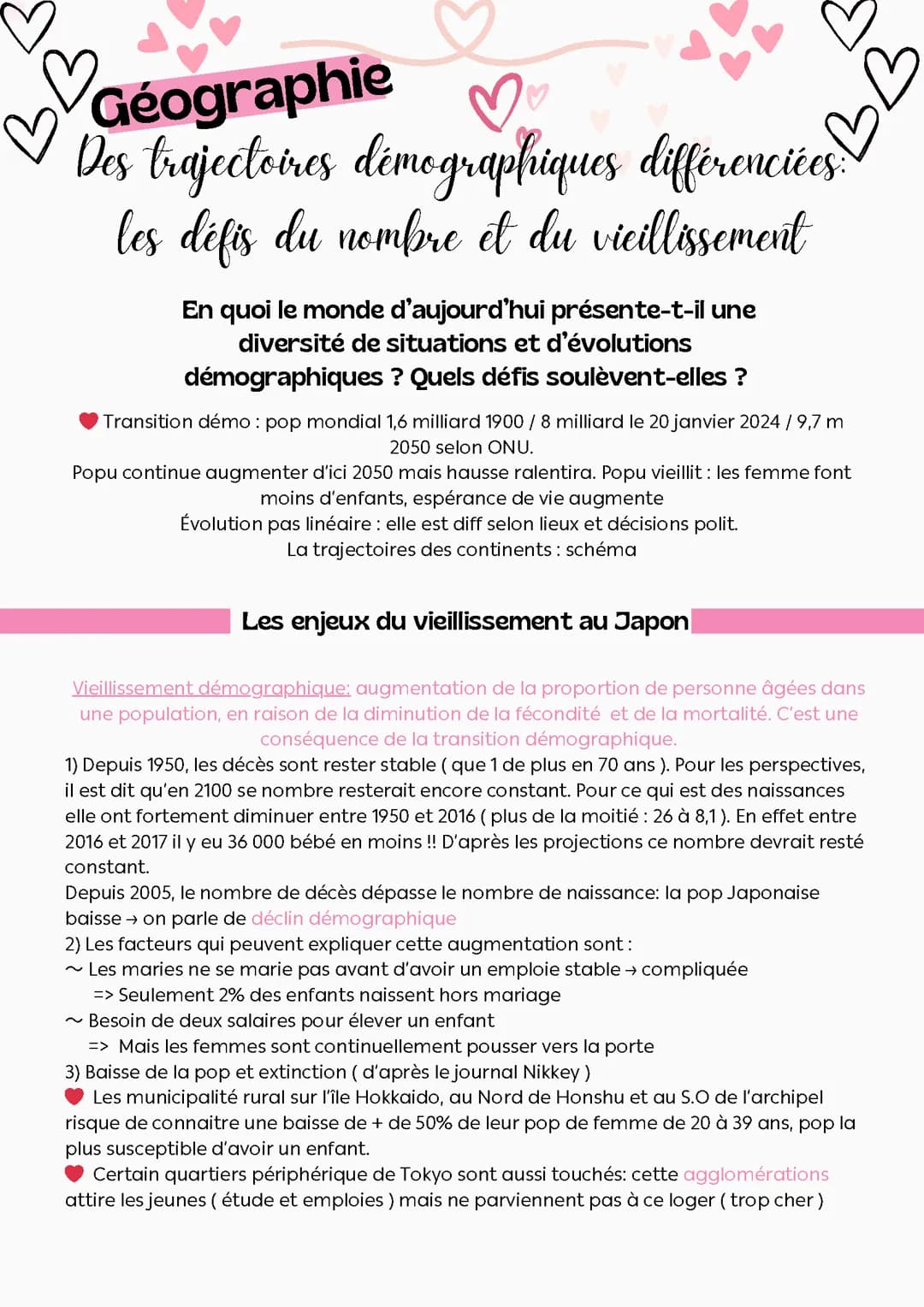 Des trajectoires démographiques différenciés : les défis du nombre et du vieillisement