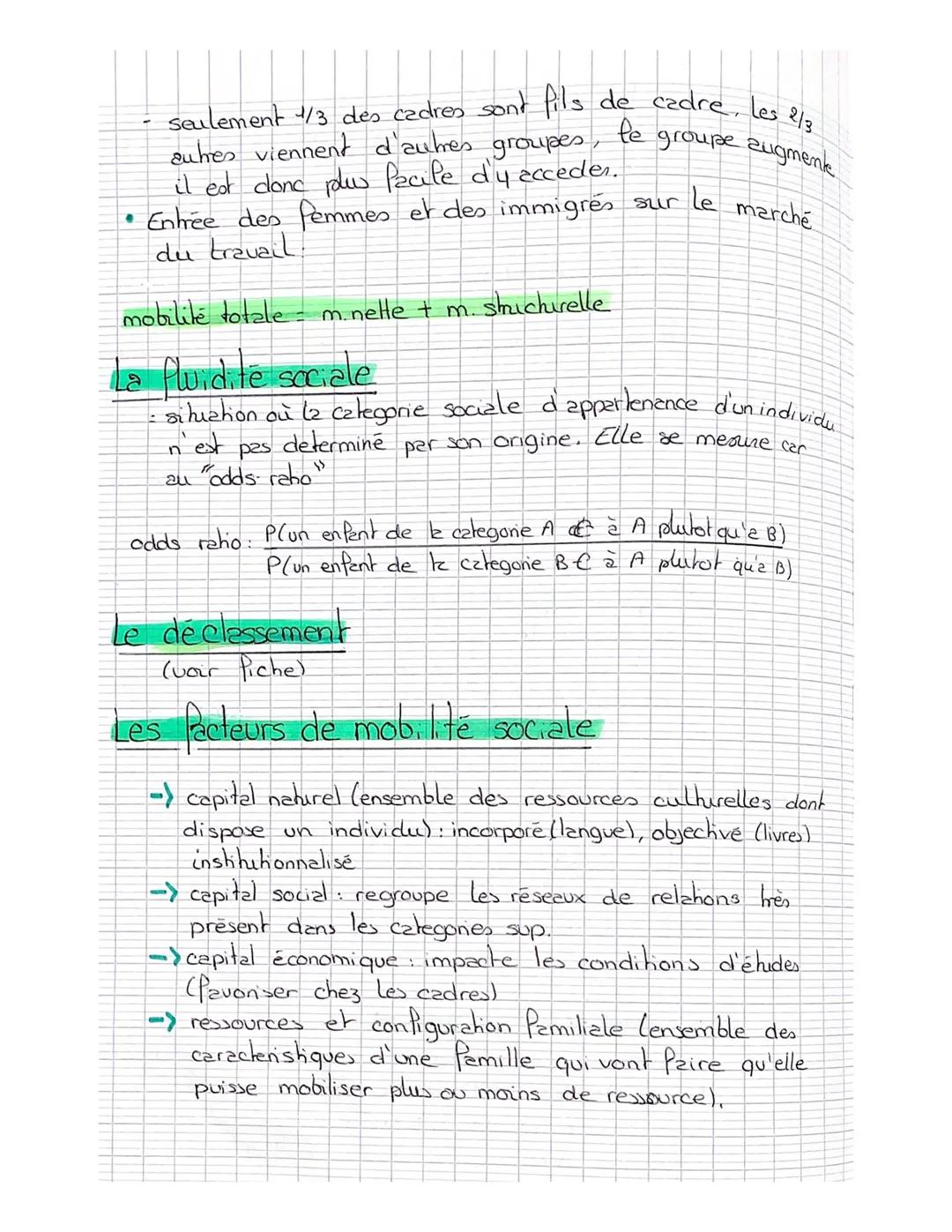 # Quelles sont les caractéristiques comptemporaine et les
facteurs de mobilité sociale?"

mobilité sociale: le fait de changer de position s