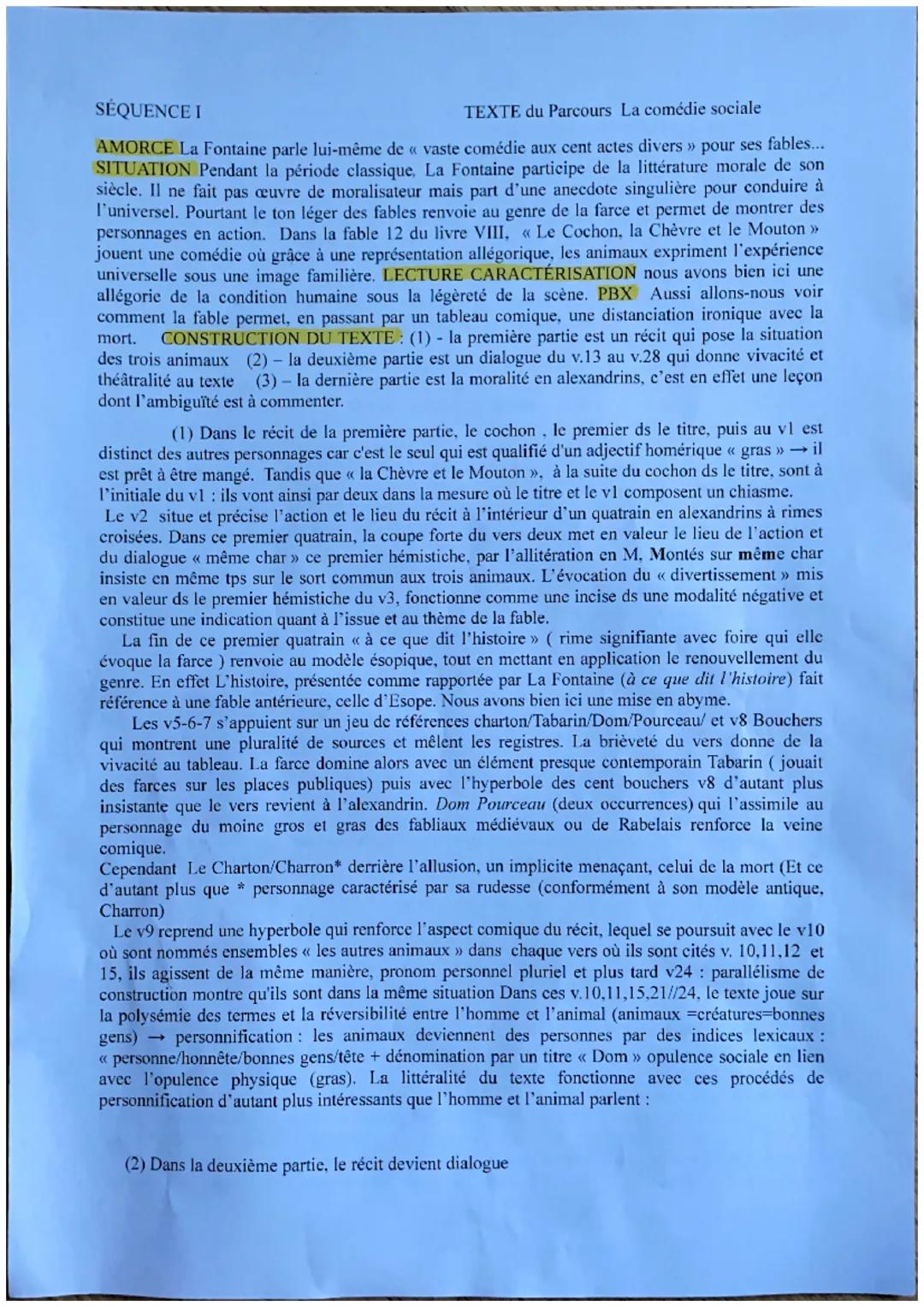 Exemple de commentaire composé 