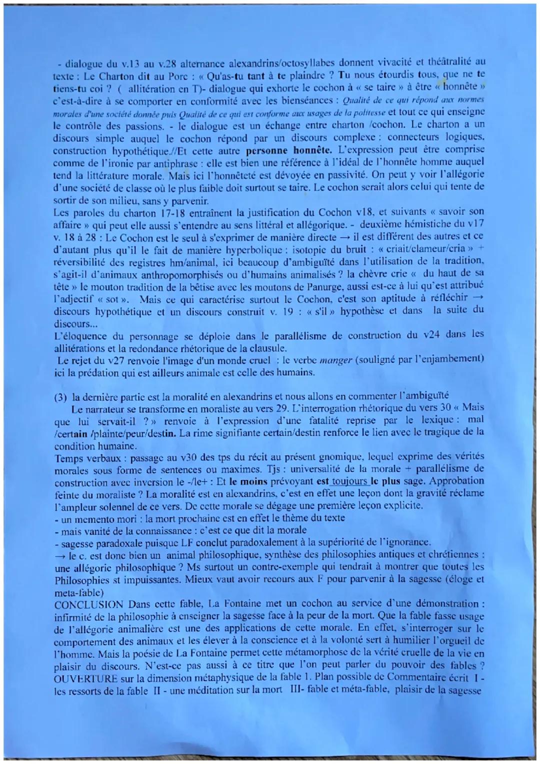 SÉQUENCE I

TEXTE du Parcours La comédie sociale

AMORCE La Fontaine parle lui-même de « vaste comédie aux cent actes divers >> pour ses fab
