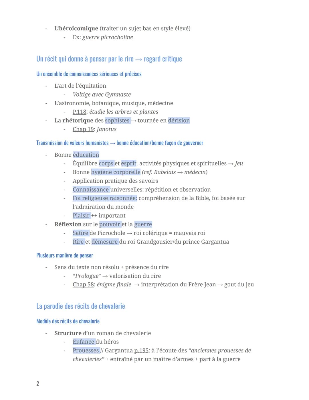 Dissertation littérature d'idée
Gargantua, Rabelais (fiche lecture)
Rire et savoir
Arguments + Exemples
Le rire: farcesque et carnavalesque 