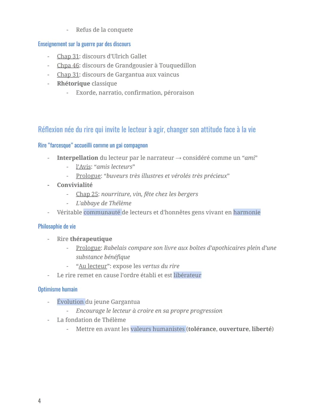 Dissertation littérature d'idée
Gargantua, Rabelais (fiche lecture)
Rire et savoir
Arguments + Exemples
Le rire: farcesque et carnavalesque 