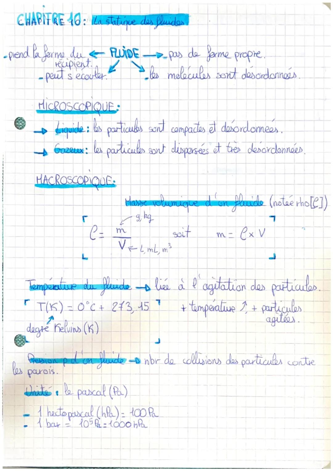 CHAPITRE 16: La statione des fluides.

-prend la forme du PLUIDE pas de ferme propre.
recipient
- peut s ecouter.
les molécules sont désordo