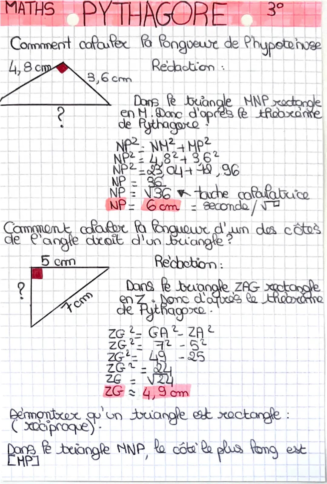 --- OCR Start ---
D'une part: MP^{2}=-13^{2}=-169
D'autre paret : MN^{2}+NP^{2}=12^{2}+5^{2}
=-144+25
=-169
(c'est verifiée)
L'egalito de Py