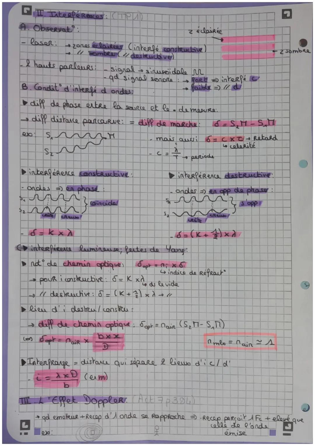 Propriétés des ondes

sep 3
Son

I. Ondes sonores: = ondes mécariques se propage avec transport
d'énergie
A. Hiveau d'intensité sonore I:

(